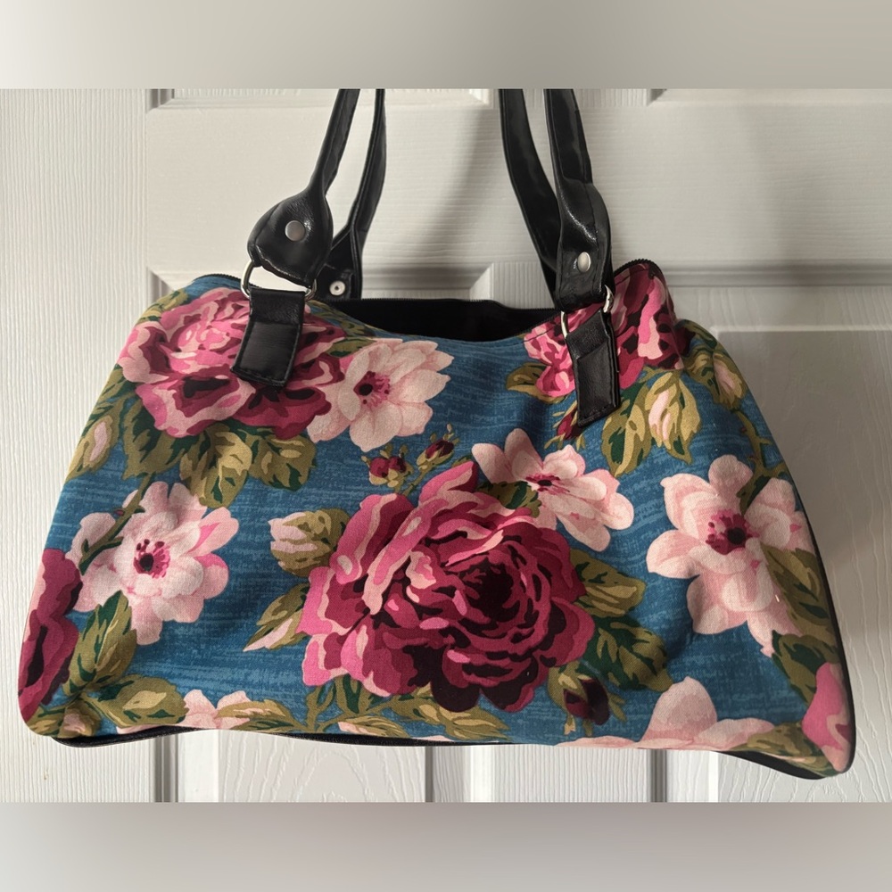 Floral Blue and Pink Women's Bag